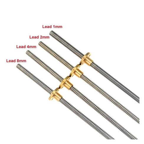 Linear Motion Ball Screw Precision Part CNC 3D Printer Trapezoidal Rod T8 Lead Screw Thread 8mm Pitch 2mm Lead 2mm Length with Brass Nut(200mm) in Kuwait