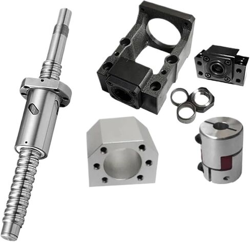 Double nut Ball Screw Control Machine SFU2504 Ball Screw L=150mm-1000mm+HM20-110 Cast Iron Nema42 C7+DSG25H+Plum Coupling XB40*65(350mm) in Saudi Arabia