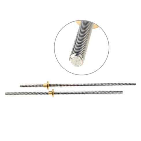 Linear Motion Ball Screw Precision Part CNC 3D Printer Trapezoidal Rod T8 Lead Screw Thread 8mm Pitch 2mm Lead 2mm Length with Brass Nut(200mm) in Kuwait