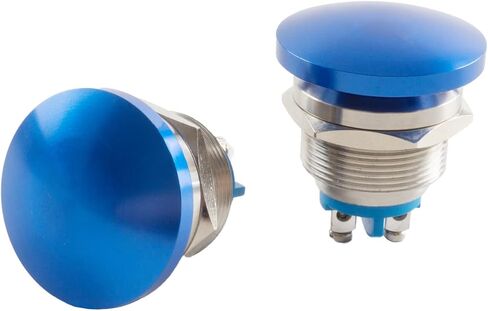2 PCS Mushroom Head Push Dotte ، Formarary Formary IP65 Metal Start Button- 1No On Off Mouting Domed Screw Terminal SPST 1A 250V in Saudi Arabia
