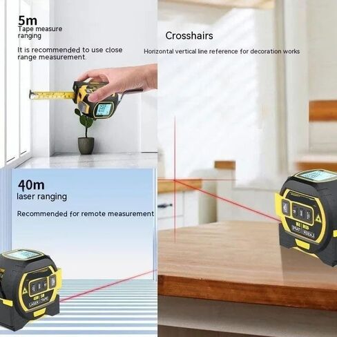 2025 New Almighty Ruler, Tools Tape Measure, 3-in-1 Rangefinder With LED Display, Digital Tape Measure (Yellow 1Pc) in Saudi Arabia