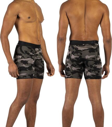 BN3TH Men's Classic Icon Boxer Briefs, 3-D Pouch, Breathable TENCEL Modal, Anti-Chafing, No-Roll Waistband, Lightweight Athletic Underwear, Moisture-Wicking, 6.5" Inseam, Pineapple Fade Black - Small in Saudi Arabia