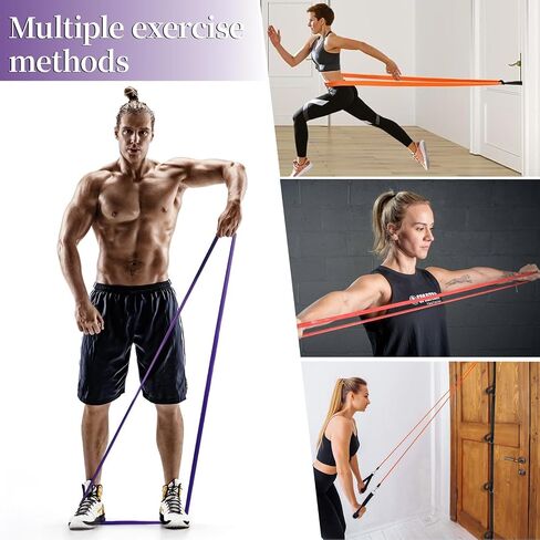 Resistance Bands for Working Out, Pull Up Assistance Bands, Exercise Workout Bands for Men & Women, Gym Bands with Door Anchor & Handle, Stretching Bands for Physical Therapy, Muscle Training in Saudi Arabia