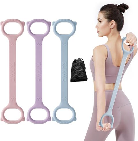 Figure 8 Workout Resistance Band - 3 Elasticities Optional 20 30 40lb, Thicker Durable Arm Back Shoulder Exercise Elastic Rope Yoga Straps Pilates Flexbands, Physical Therapy Stretch Bands in Kuwait