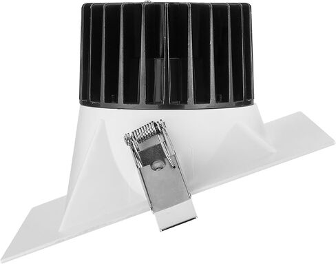 Maxxima 4" Canless Sloped Recessed Anti-Glare LED Downlight, For Sloped Ceilings, 1000 Lumens, IC Rated, 5 Color Temperature Selectable 2700K/3000K/3500K/4000K/5000K, Dimmable Square White Trim 90 CRI in Kuwait