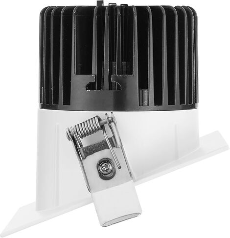 Maxxima 4" Canless Sloped Recessed Anti-Glare LED Downlight, For Sloped Ceilings, 1000 Lumens, IC Rated, 5 Color Temperature Selectable 2700K/3000K/3500K/4000K/5000K, Dimmable Square White Trim 90 CRI in Kuwait