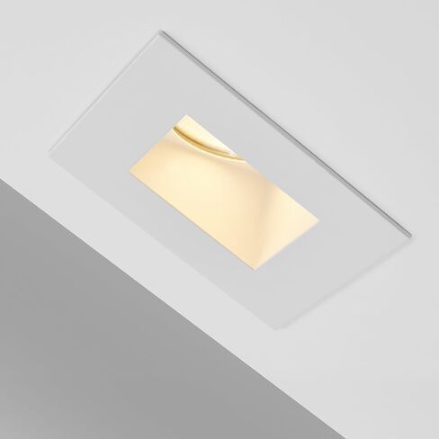 Maxxima 4" Canless Sloped Recessed Anti-Glare LED Downlight, For Sloped Ceilings, 1000 Lumens, IC Rated, 5 Color Temperature Selectable 2700K/3000K/3500K/4000K/5000K, Dimmable Square White Trim 90 CRI in Kuwait