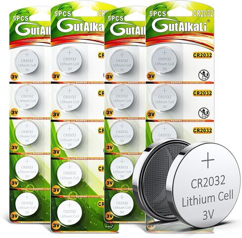 GutAlkaLi 10 بطاريات CR2032 - بطارية 3V CR2032 - CR 2032، بطارية عملة 3 فولت in Kuwait