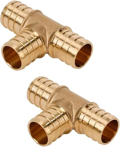 2 حزمة PEX تجهيزات 3/4 "PEX تجعد النحاس تي شيرت لتوزيع مياه الشرب والتدفئة الهيدرونية in Kuwait