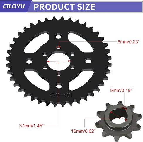 High Speed 420 Chain Mini Bike Sprocket 40T 6 Hole 37mm Bore Replacement for Coleman CT100U CC100X RB100 Monster Mega Moto MMB80 105 Baja Doodle Bug DB30 Motovox MBX10 Mini Bike Parts in Saudi Arabia