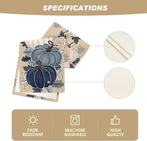 Artoid Mode Blue and White Porcelain Pumpkin Ink 210 GSM Fall Table Runner, Seasonal Autumn Kitchen Dining Table Decoration for Home Party Decor 13x72 Inch in Saudi Arabia