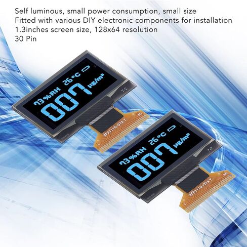 2 Pack OLED Display 128x64 1.3 Inch Flexible Screen Low Power Self Luminous Compact Module for DIY Electronics (MRA103‑1(Blue)) in Saudi Arabia