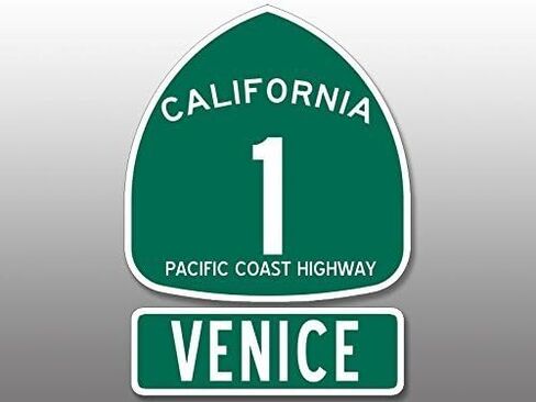 (2 PCS) PCH Highway 1 Sign و Venice Sticker Mecal (California RV Route Beach) الحجم: 4.5 × 5 بوصة in Saudi Arabia