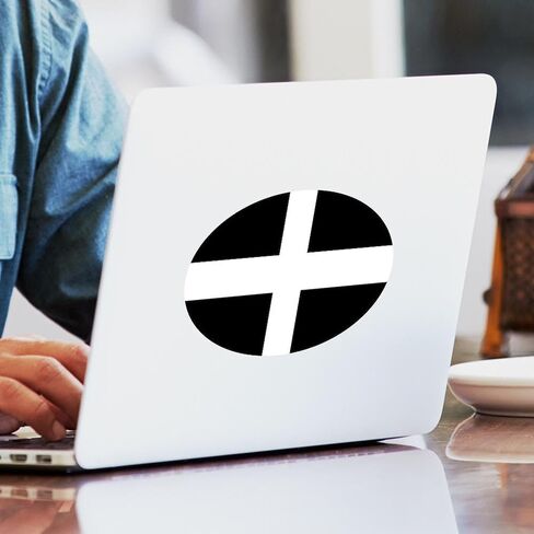علم Cafepress من كورنوال ، علم سانت بيران ، ملصق ملصق للسيارات البيضاوي in Kuwait