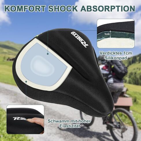 Saddle Cover Gel Cover Made of Comfortable Memory Foam for Bicycle Seat Wide Saddle Cover Suitable for Stationary Bicycles, Indoor Cycling, Spiders, Padded Saddle Cushion Soft Gel in Saudi Arabia