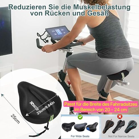 Saddle Cover Gel Cover Made of Comfortable Memory Foam for Bicycle Seat Wide Saddle Cover Suitable for Stationary Bicycles, Indoor Cycling, Spiders, Padded Saddle Cushion Soft Gel in Saudi Arabia