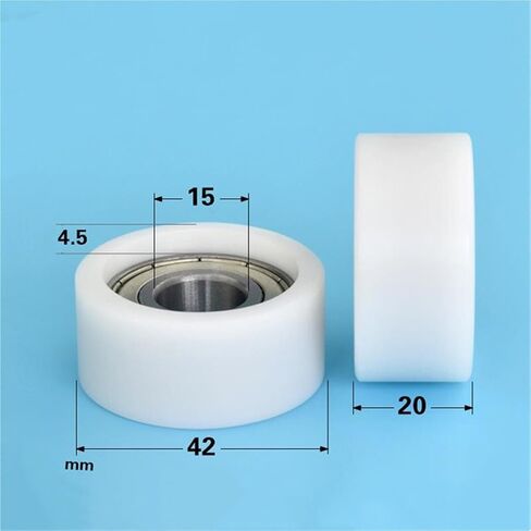 5pcs/20pcs Deep Groove Bearing Pulleys 15 * 42 * 20mm 6202ZZ POM Plastic Coated Pulley Guide Wheel(5pcs,White) in Saudi Arabia