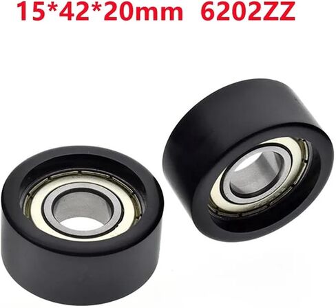 5pcs/20pcs Deep Groove Bearing Pulleys 15 * 42 * 20mm 6202ZZ POM Plastic Coated Pulley Guide Wheel(5pcs,White) in Saudi Arabia