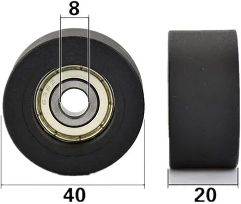 10pcs plastic deep groofe bemonys 8 * 40 * 20mm PU 638zz Roller Guide Pulley in Saudi Arabia