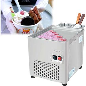 صانع آيس كريم ملووق من الفولاذ المقاوم للصدأ مع 2 كاشطات ، صانع الآيس كريم ، آلة لفة الآيس كريم المقلي لصنع لفائف الآيس كريم in Kuwait