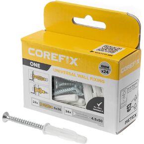 ONE Universal Drywall Anchors & Screws Pack of 100, Heavy Duty (220lbs in Concrete) Wall Anchor Suitable or All Wall Types. Perfect for Mounting Shelves, Hanging TV's and Securing Cabinets in Saudi Arabia