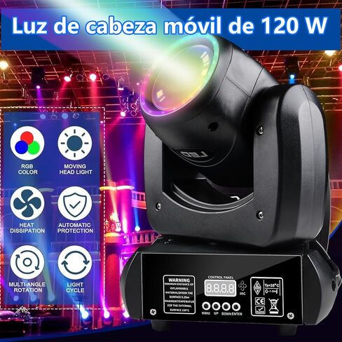 120W LED Moving Head ， أضواء مرحلة DJ مع DMX والتحكم المنشط الصوتي لحفل الزفاف ديسكو حفلات الكنيسة الحية in Kuwait