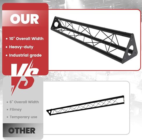 KUAFU 2 x 5ft Triangle Truss Lighting System Stand, 10"x10" Diameter, Universal DJ Metal 5', Mobile Steel Lighting Triangle Bolted Truss, Black (Two Packages) in Saudi Arabia