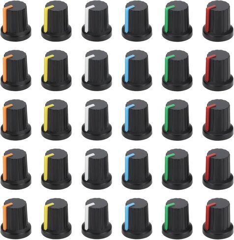 30pcs control control control control knob 6mm knurled shaft hole 15.5x15mm for audio adio car reclifier white/red/orang in Saudi Arabia