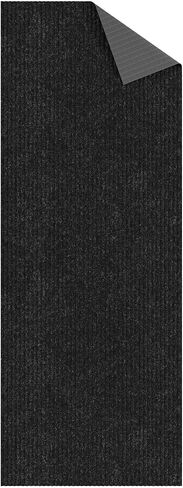 Ottomanson 2'7" x 15' Hallway Runner with Scraper Pile - Extra Durable Non-Slip Rug Mat for Indoor & Outdoor Use - Ideal for Kitchen, Entryway & Garage - High-Traffic Carpet, Black in Saudi Arabia