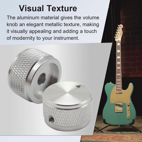 4pcs Aluminum Alloy Guitar Knobs, Black, Knurled, 0.98 x 0.61 inches (d*h), Potentiometer Control, Volume, Audio, Electric Guitar (Blue) in Kuwait