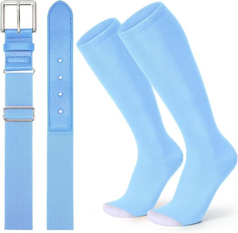 XZQTIVE Baseball Socks and Belt Combo Set Adjustable Softball Socks and Belt for Youth Adult in Kuwait