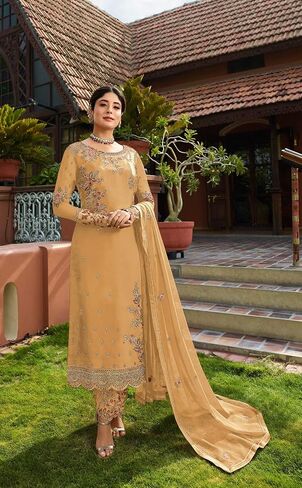 Ready to Wear Indian Pakistani Ethnic Wear Designer Straight Salwar Kameez Churidar Suit for Womens in Kuwait