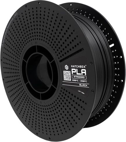 Hatchbox 1.75mm PLA 3D Frinter Bivament Series 1 kg refill ، تشمل التخزين المؤقت القابل لإعادة الاستخدام للطباعة ثلاثية الأبعاد ، دقة الأبعاد +/- 0.03 مم ، أسود in Kuwait