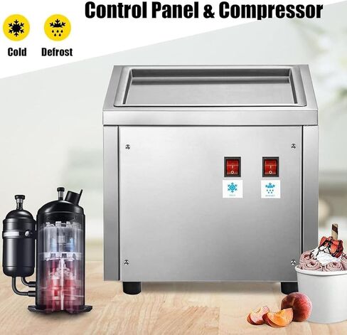 صانع آيس كريم ملووق من الفولاذ المقاوم للصدأ مع 2 كاشطات ، صانع الآيس كريم ، آلة لفة الآيس كريم المقلي لصنع لفائف الآيس كريم in Kuwait