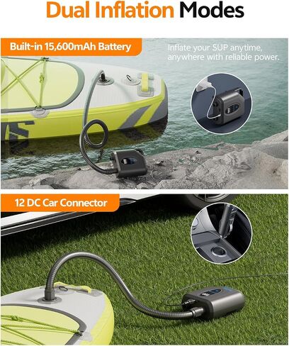 Cordless Electric Paddle Board Pump, 20 PSI SUP Pump with 15600mAh Battery, Portable Paddle Board Inflator, Air Pump for SUP, Inflatable Kayak Pump in Saudi Arabia
