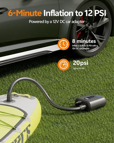Cordless Electric Paddle Board Pump, 20 PSI SUP Pump with 15600mAh Battery, Portable Paddle Board Inflator, Air Pump for SUP, Inflatable Kayak Pump in Saudi Arabia