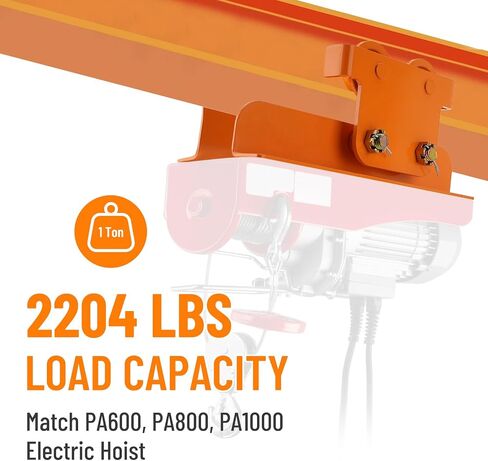 Manual Trolley 2204 LBS 1 Ton for PA600 PA800 PA1000 Electric Hoist, I-Beam Trolley with Dual Wheels Adjustable Width 2.76-4.72in in Saudi Arabia