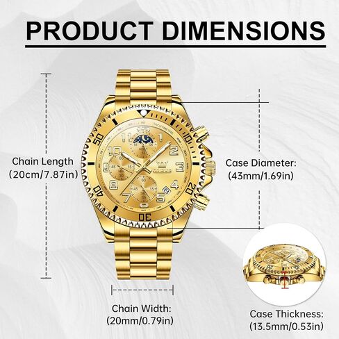 أوليف ساعات الرجال مقاوم للماء فاخر الوجه كبير الرجال مشاهدة الفولاذ المقاوم للصدأ يوم الكوارتز فستان التناظرية الساعات للرجال Relojes de Hombre (الأخضر/الأزرق/الأسود/الذهب) in Kuwait