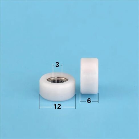 20pcs Plastic Coated Deep Groove Bearing Pulleys 3 * 12 * 6mm 693ZZ POM Wheel Roller in Saudi Arabia