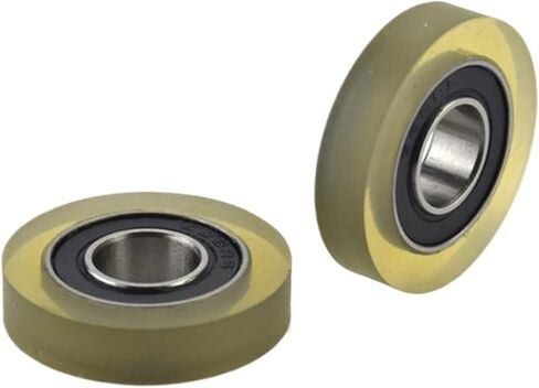 10pcs/50pcs 8 * 22 * ​​5mm 698rs بلاستيك محمل الدليل الصامت عجلات PU الأخدود العميق تحمل شفافية (10pcs) in Saudi Arabia