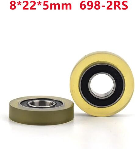 10pcs/50pcs 8 * 22 * ​​5mm 698rs بلاستيك محمل الدليل الصامت عجلات PU الأخدود العميق تحمل شفافية (10pcs) in Saudi Arabia