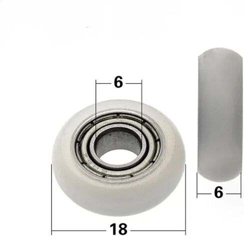20pcs Plastic Coated Bearing 6 * 18 * 6mm 686ZZ Nylon Deep Groove Bearing Pulleys Door Window Roller White in Saudi Arabia