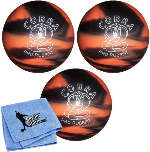 Epco Duckpin Bowling Ball - Cobra Pro Rubber - Orange & Black (4 7/8 Inch- 3 £. 12oz.) - 3 كرات in Saudi Arabia