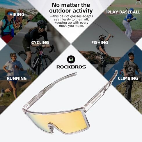 Rockbros Photochromic Cycling Cycling Clickes UV400 نظارات الدراجة خفيفة الوزن ركوب الدراجات في الهواء الطلق للرياضة في الهواء الطلق in Saudi Arabia