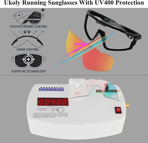 نظارات ركوب الدراجات الضوئية UKOLY للرجال ، نظارات شمسية رياضية للبيسبول ركض عدسة HD HD UV400 628 in Saudi Arabia