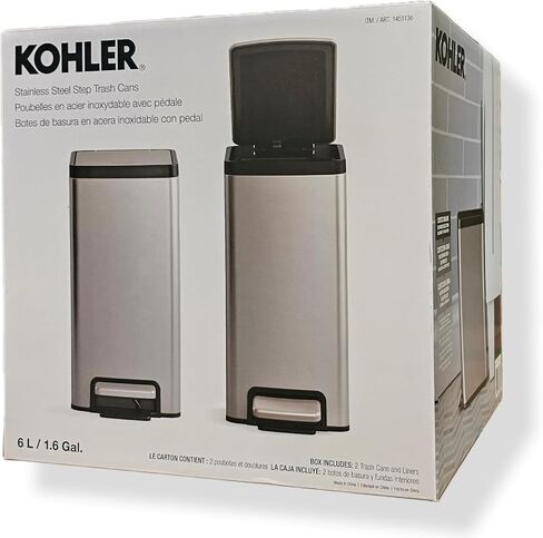 Kohler 2-Pack 6L Stainstel Step STEP STRASH BIN in Saudi Arabia