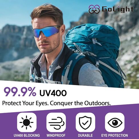 نظارة شمسية رياضية مستقطبة للرجال والنساء-حماية UV400 ، مكافحة الوهمية للجري ، الرضا ، ركوب الدراجات ، القيادة in Saudi Arabia