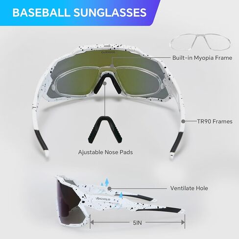 نظارات ركوب الدراجات ، نظارة شمسية رياضية مستقطبة للرجال/النساء/الشباب مع 3 عدسة قابلة للتبديل in Kuwait