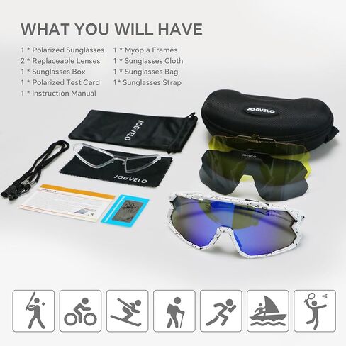 نظارات ركوب الدراجات ، نظارة شمسية رياضية مستقطبة للرجال/النساء/الشباب مع 3 عدسة قابلة للتبديل in Kuwait