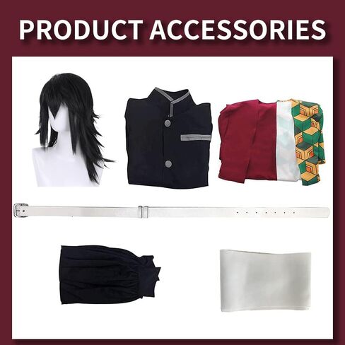 Kahopy Anime Cosplay Costume Tanjiro Zenitsu Shinobu Giyu Mitsuri Outfit Set with Wig Earrings Uniform for Halloween(Tan-S) in Saudi Arabia